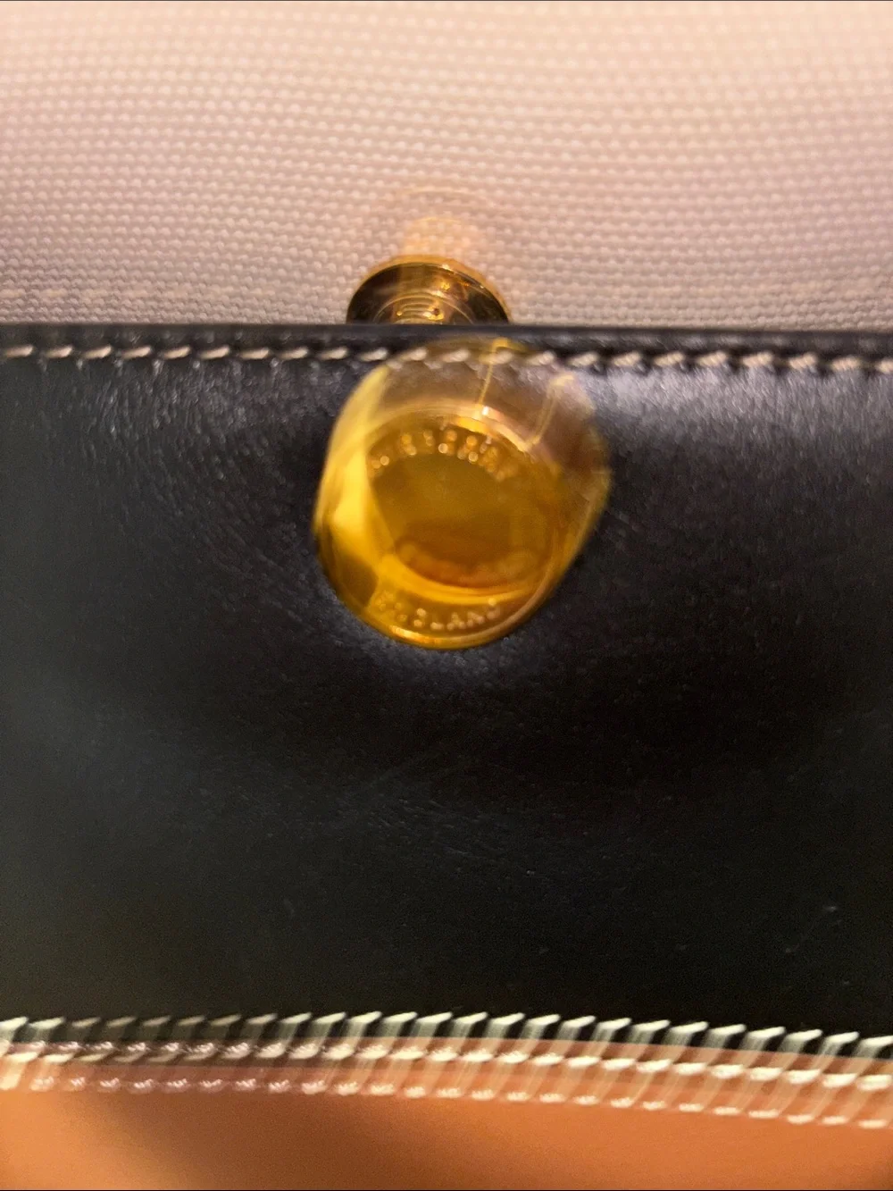 Burberry Leather Tote Bag in Brown, Black and Cream